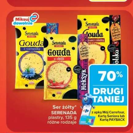 Ser żółty Gouda z czarnuszką Serenada +4 warianty