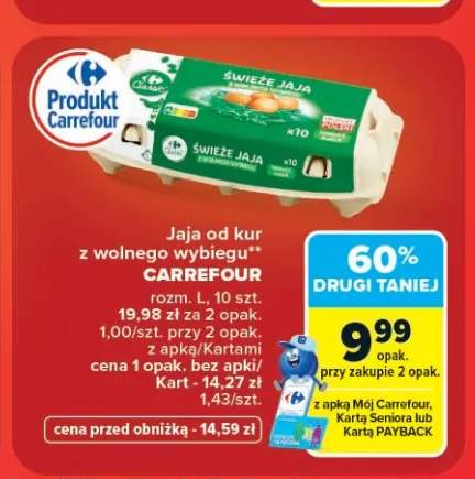 Jaja od kur z wolnego wybiegu Carrefour