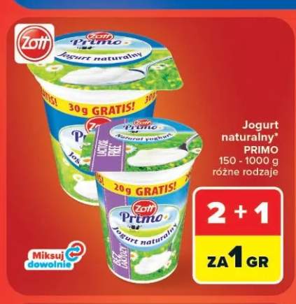 Jogurt naturalny Zott Primo