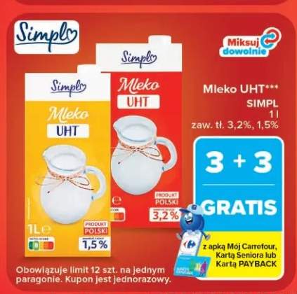 Mleko UHT Simpl 3,2% +1 wariant