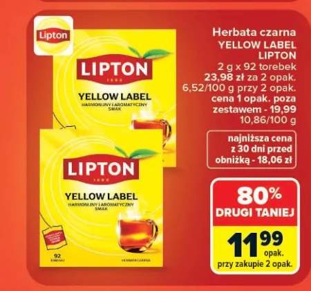 Herbata czarna Lipton Yellow Label