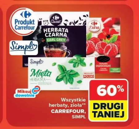 Herbaty, zioła Carrefour, Simpl +3 warianty