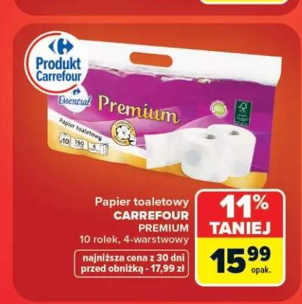 Papier toaletowy Carrefour Premium 10-pak