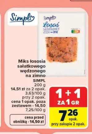 Miks łososia sałatkowego wędzonego na zimno Simpl