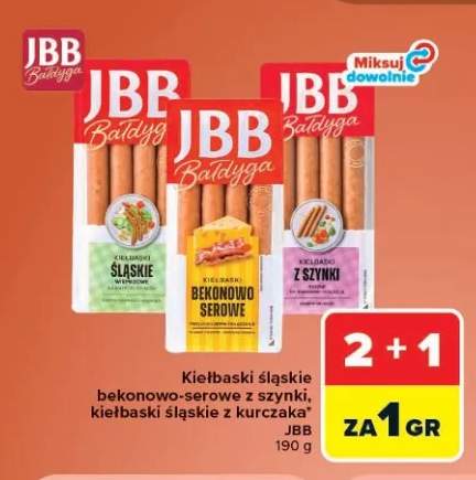 Kiełbaski bekonowo-serowe JBB Bałdyga +3 warianty