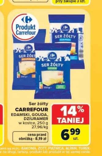 Ser żółty Edamski Carrefour Classic +1 wariant