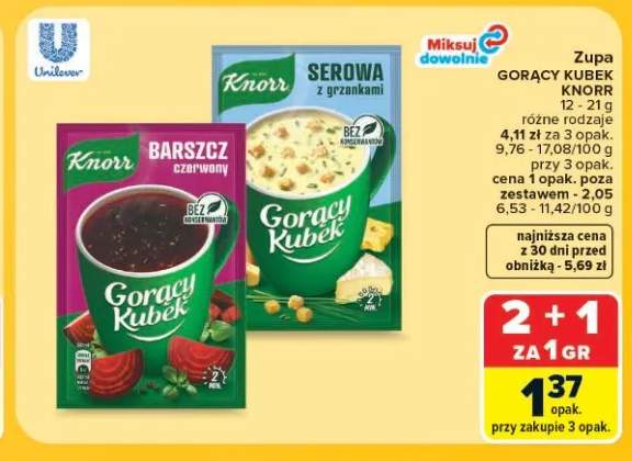 Zupa Gorący Kubek Barszcz czerwony Knorr +1 wariant