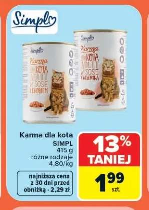 Karma dla kota Simpl w sosie z wołowiną