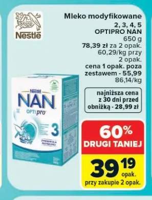 Mleko modyfikowane Nestlé NAN Optipro 2 +2 warianty