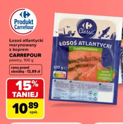 Łosoś atlantycki marynowany z koprem Carrefour Classic