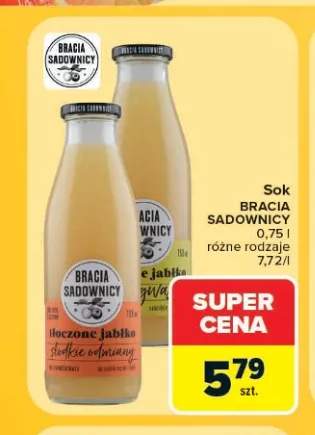 Sok Bracia Sadownicy tłoczone jabłko słodkie odmiany +1 wariant