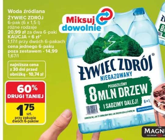 Woda źródlana Żywiec Zdrój niegazowana 6-pak 1,5 l
