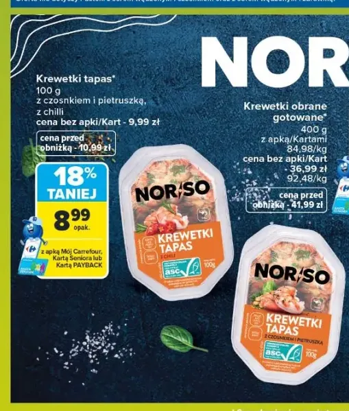 Krewetki tapas Nor/So z czosnkiem i pietruszką +1 wariant