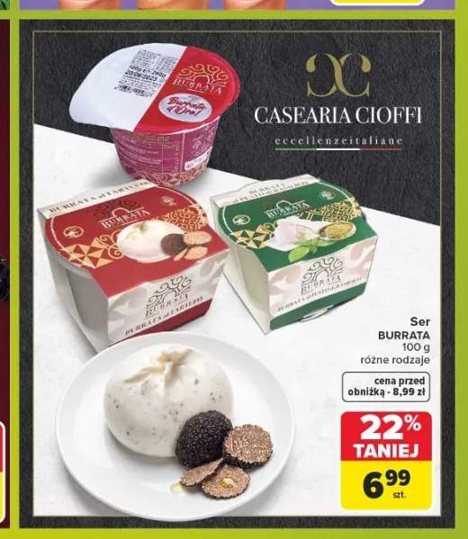 Ser Burrata Casearia Cioffi klasyczna +1 wariant