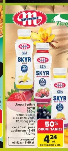Jogurt pitny Skyr SBA Mlekovita owoce ogrodowe +1 wariant