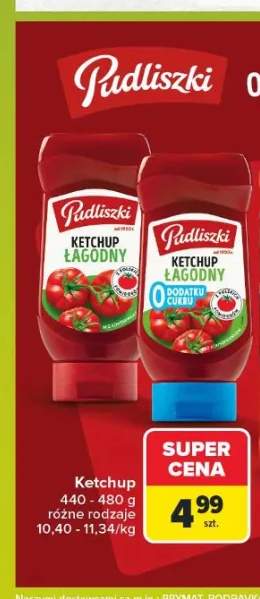 Ketchup Pudliszki Łagodny +1 wariant