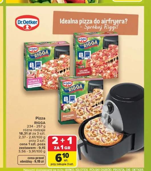 Pizza z szynką i pieczarkami Rigga +1 wariant