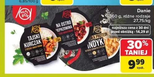 Danie Na ostro wieprzowina z ryżem i warzywami Meal Box +2 warianty