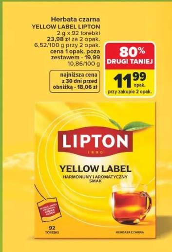 Herbata czarna Lipton Yellow Label