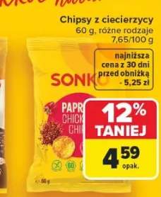 Chipsy z ciecierzycy o smaku papryki Sonko