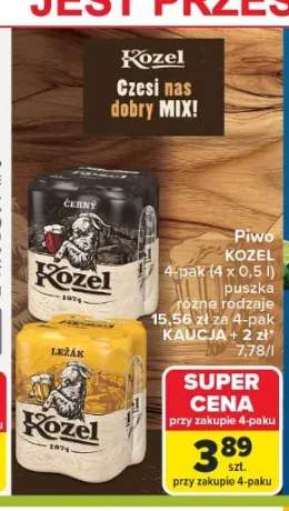Piwo Kozel Černý 4-pak +1 wariant