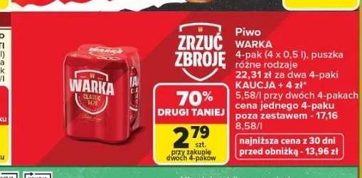 Piwo Warka Classic 4-pak