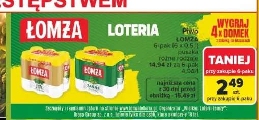 Piwo Łomża Pils 6-pak 500 ml +1 wariant