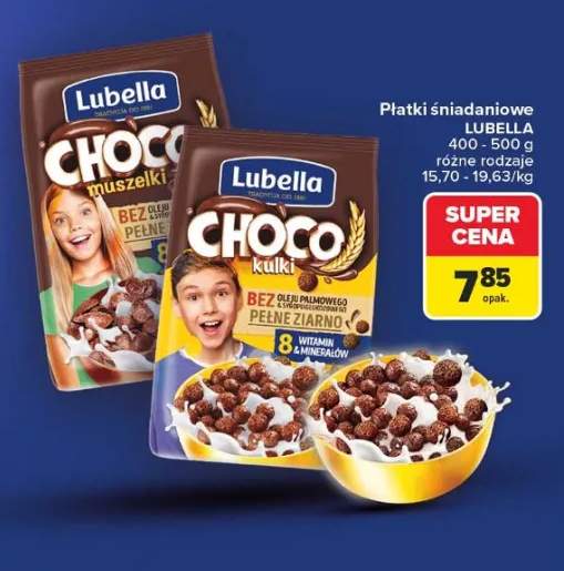 Płatki śniadaniowe Choco Muszelki Lubella +1 wariant