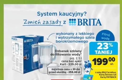 Dzbanek szklany do filtrowania wody Brita Glass