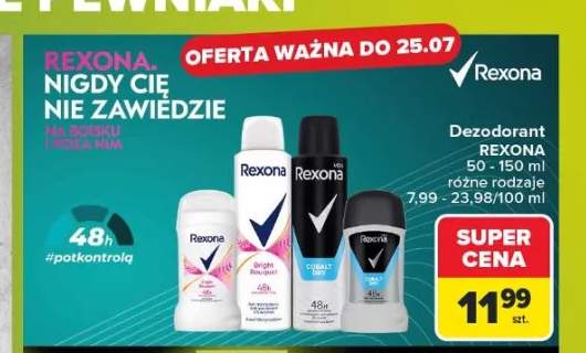 Dezodorant męski Rexona Men Cobalt Dry spray +1 wariant
