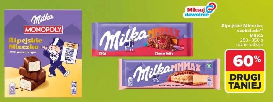 Alpejskie Mleczko o smaku waniliowym Milka +2 warianty