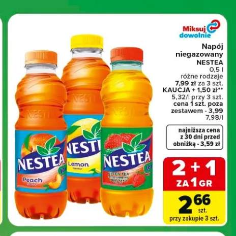 Napój niegazowany Nestea Green Tea Strawberry Aloe Vera