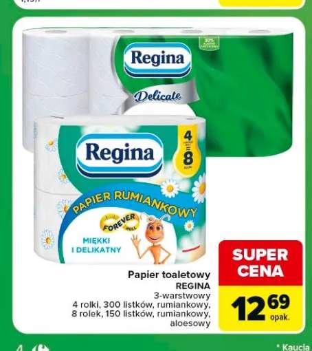 Papier toaletowy Regina aloesowy 3-warstwowy 8 rolek +2 warianty