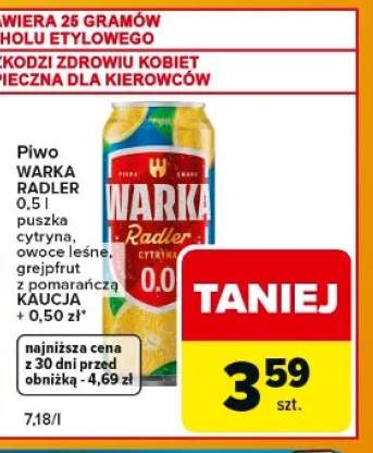 Piwo bezalkoholowe Warka Radler owoce leśne +2 warianty