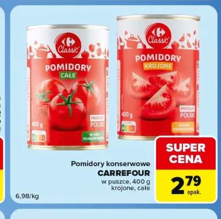 Pomidory konserwowe Carrefour Classic krojone +1 wariant
