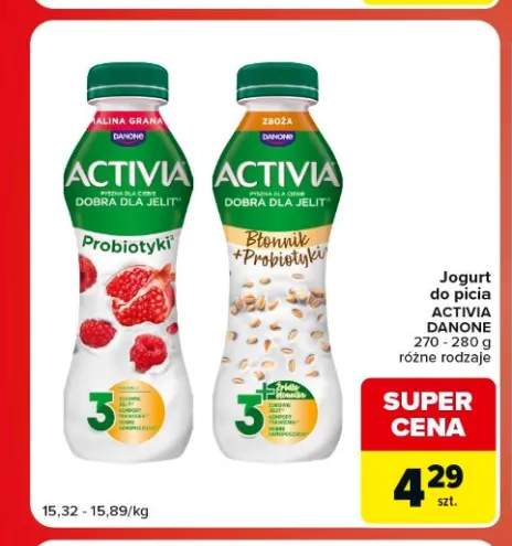 Jogurt do picia Activia Malina Granat +1 wariant
