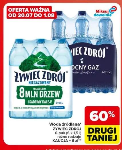 Woda źródlana gazowana Żywiec Zdrój Mocny Gaz 6-pak