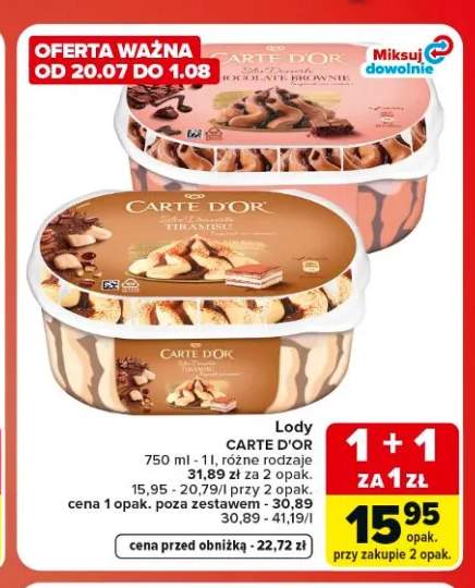 Lody Carte D'Or Tiramisu +1 wariant