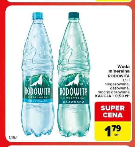 Woda mineralna Rodowita mocno gazowana +1 wariant