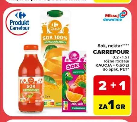 Sok multiwitamina Carrefour Classic +2 warianty