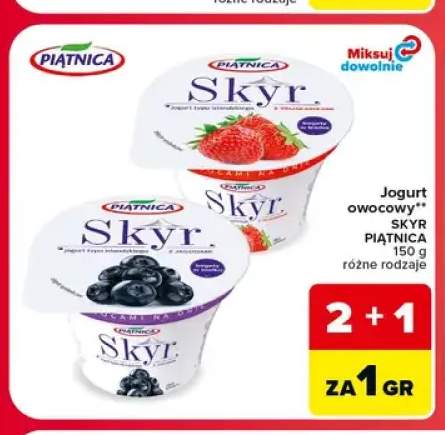 Jogurt owocowy Skyr z truskawkami Piątnica +1 wariant