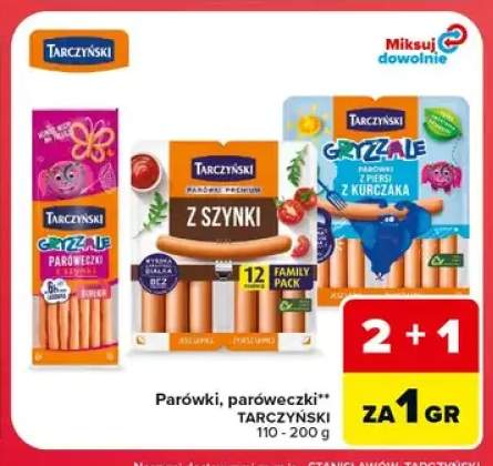 Parówki z piersi z kurczaka Gryzzale Tarczyński +2 warianty