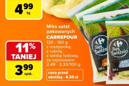 Miks sałat pakowanych z roszponką Targ Świeżości +3 warianty