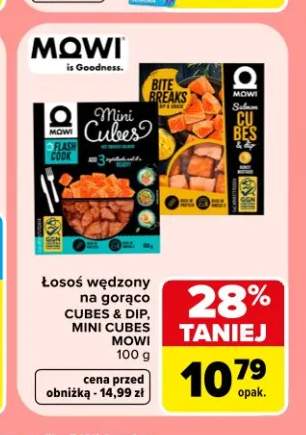 Łosoś wędzony na gorąco Mini Cubes Mowi +1 wariant