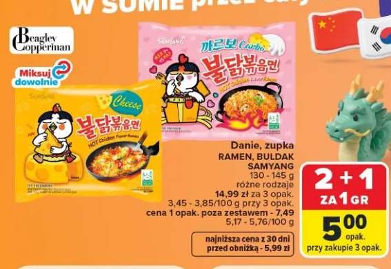 Danie zupka ramen Buldak Samyang Cheese