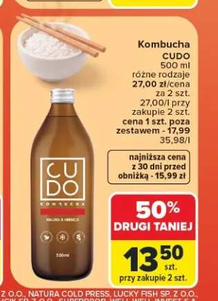 Kombucha Malina & Hibiskus Cudo +1 wariant