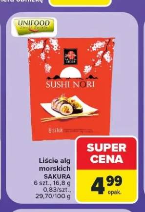 Liście alg morskich Sakura Sushi Nori