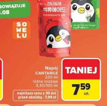 Napój Cantabile o smaku granatu +1 wariant