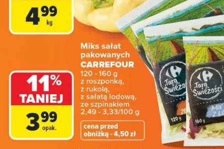 Miks sałat pakowanych z roszponką Targ Świeżości +2 warianty