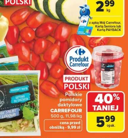 Pomidory daktylowe polskie Carrefour